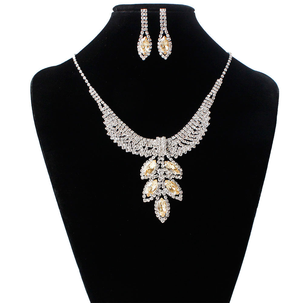 Luxurimo Bridal Necklace & Earring Set
