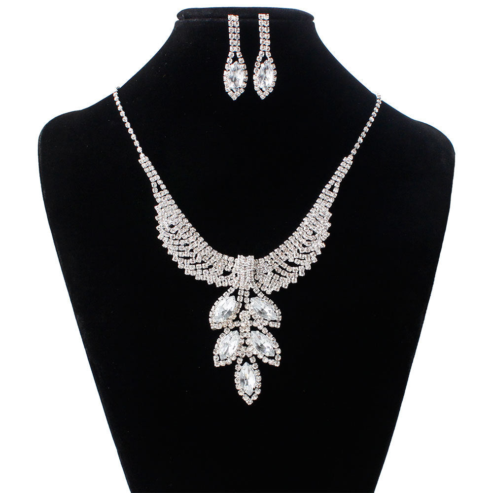 Luxurimo Bridal Necklace & Earring Set